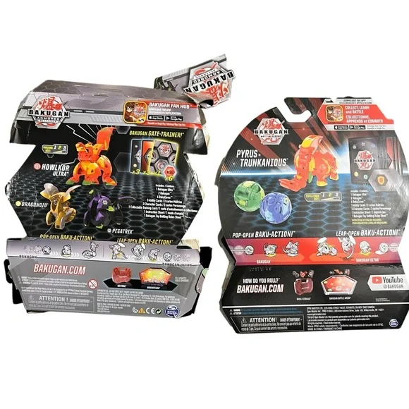 Bakugan Starter Pack - Lot of 2 - Howlkor Dragonoid Pegatrix Puris Trunkanius - Picture 2 of 9